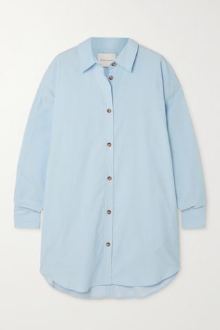 King & Tuckfield + Oversized Cutout Cotton-Corduroy Shirt Dress