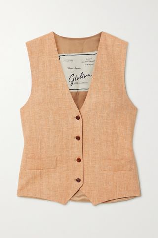 Giuliva Heritage + The Andrea Herringbone Linen Vest