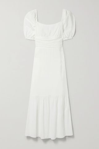 Peony + Crinkled Organic Cotton-Gauze Midi Dress