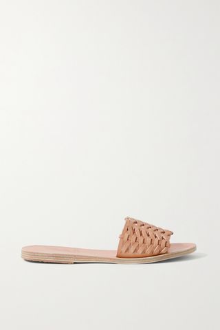 Ancient Greek Sandals + Taygete Woven Leather Slides