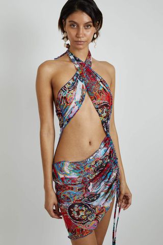 Kim Shui + Mesh Paisley Wrap Dress