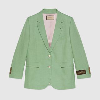 Gucci + Viscose Linen Single-Breasted Jacket