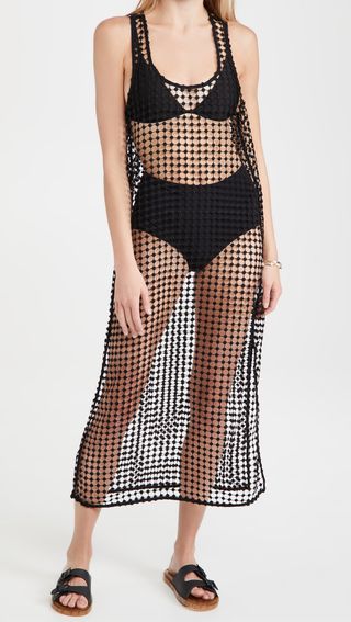 Ganni + Grid Lace Dress
