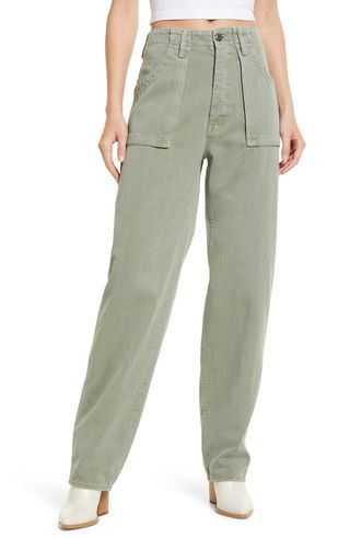 Mother + Curbside Cotton Blend Utility Pants