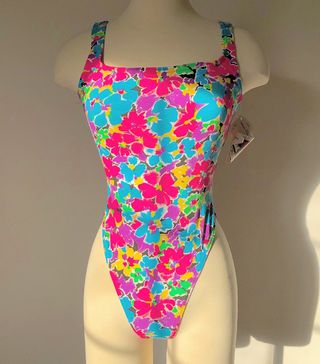 Vintage + 1990's Floral High Waist Bodysuit