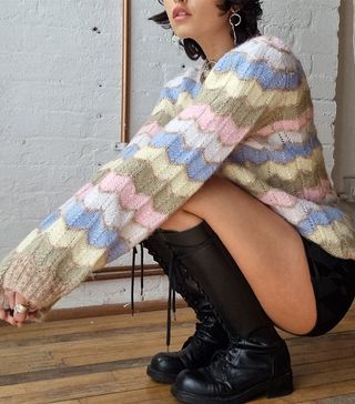 Vintage + Beautiful True Vintage Early 80s Layered Knit Pastel
