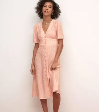 Nobody's Child + Apricot and White Ditsy Alexa Midi Dress