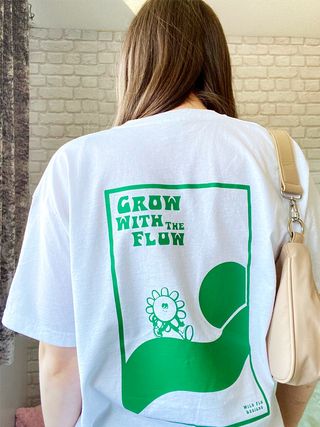 WildFlo Designs + Grow With the Flow White Relaxed Fit T-Shirt Unisex