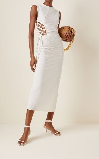 Christopher Esber + Ruched Side-Laced Shell Dress