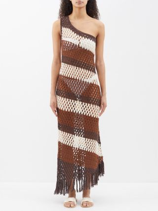 Dodo Bar or + Armin One-Shoulder Cotton-Crochet Dress