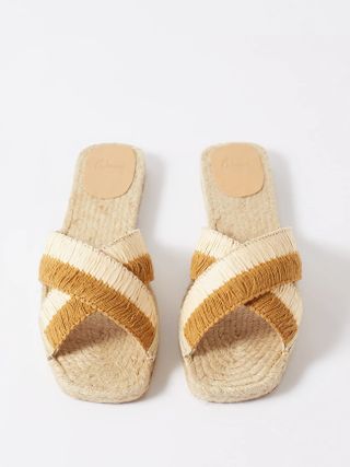 Castaner + Priscila Two-Tone Raffia Sandals