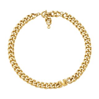 Michael Kors + 14K Gold Plated Brass Pave Curb Necklace