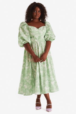 Loud Bodies + Sofia Dress in Green Cotton