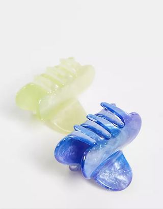 Topshop + 2 Pack Mini Hair Claw Clips in Resin