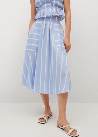 Mango + Stripe Cotton Skirt