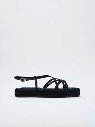 Zara + Leather Rope Flatform Sandals