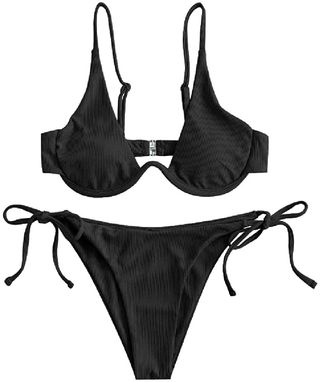 Zaful + Underwire High Cut Triangle Bikini Set