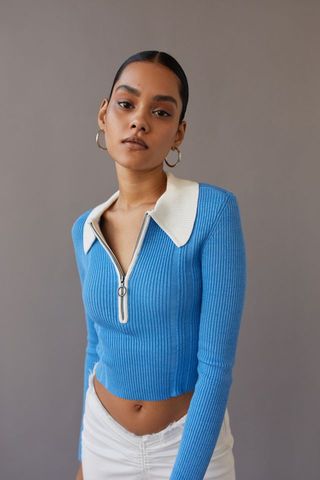 Urban Outfitters + Uo Dylan Quarter-Zip Polo Sweater
