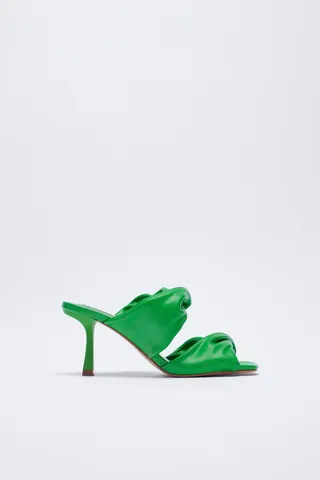 Zara + Ruched Strap Sandals