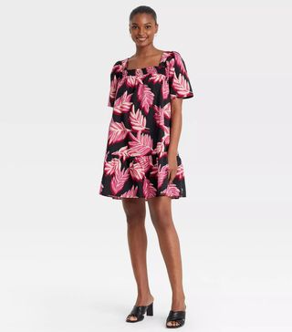 Who What Wear + Puff Sleeve Short Dress