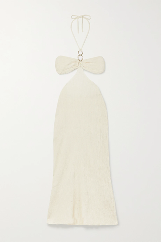 Savannah Morrow the Label + Mina Open-Back Crinkled Organic Cotton-Gauze Maxi Dress