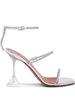 Amina Muaddi + Gilda 95mm Crystal-Embellished Sandals