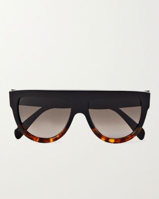 Celine Eyewear + D-Frame Tortoiseshell Acetate Sunglasses