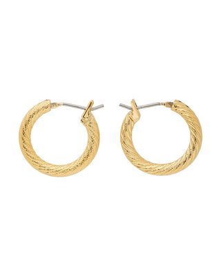 Laura Lombardi + Gold Mini Etched Hoop Earrings