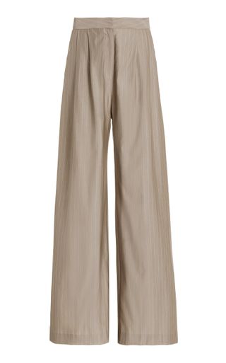 Matin + Pleated Pinstriped Wool Wide-Leg Trousers