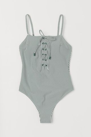 H&M + Front-Laced Swimsuit High Leg