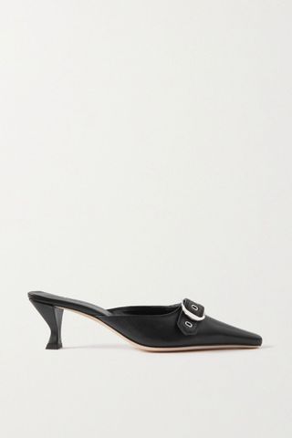 BY FAR + Evelyn Buckled Leather Mules