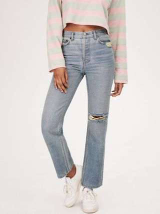 Reformation + Hanna Slouch Mid Rise Straight Jeans