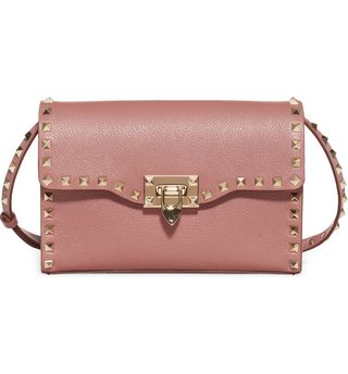 Valentino Garavani + Small Rockstud Leather Shoulder Bag