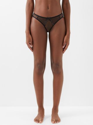 Agent Provocateur + Lorna Party Sequinned Tulle Briefs