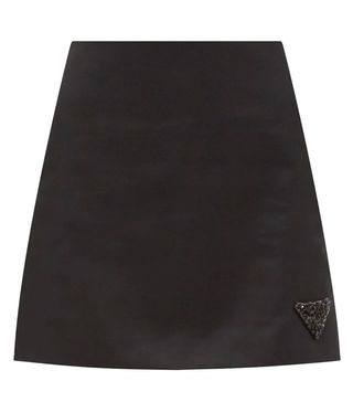 Prada + Sequinned-Logo Re-Nylon Skirt