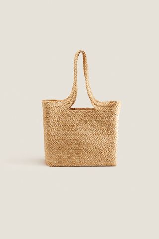 Zara + Basket Bag With Handles