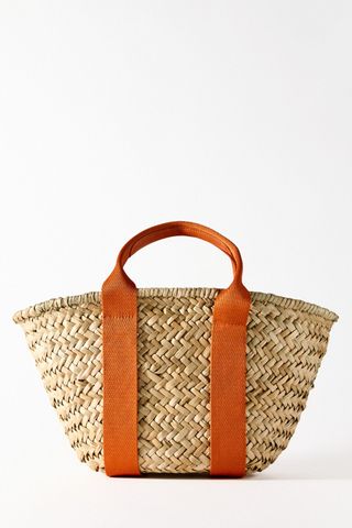 Zara + Raffia Basket Bag