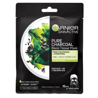 Garnier + Charcoal and Algae Purifying and Hydrating Face Sheet Mask for Enlarged Pores