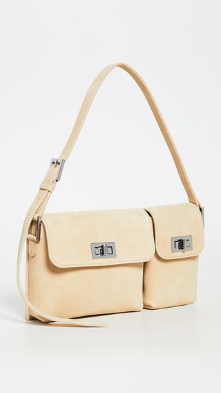 BY FAR + Billy Cappuccino Suede Bag