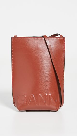 Ganni + Recycled Leather Crossbody Bag