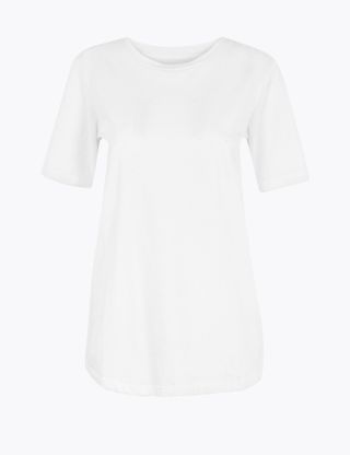 Marks and Spencer + Pure Cotton Straight Fit T-Shirt