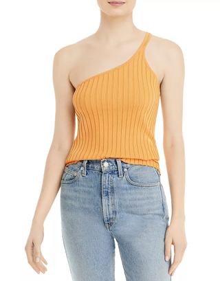 Fore + Ribbed One-Shoulder Tank