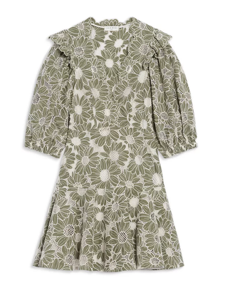 Sandro + Audrey Embroidered Cotton Lace Dress