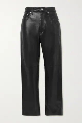 Nanushka + Vinni Cropped Vegan Leather Pants