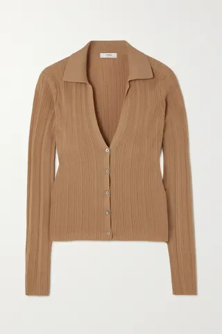 Vince + Ribbed Cotton Cardigan