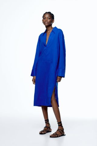 Zara + Linen Tunic Dress