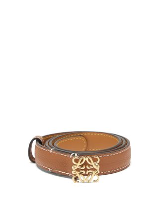 Loewe + Anagram-Buckle Leather Belt