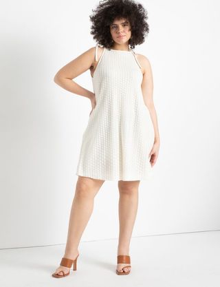 Eloquii + Halter Neck Mini Crochet Dress