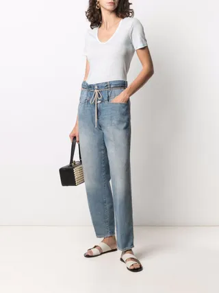 Closed + High-Rise Drawstring Jeans