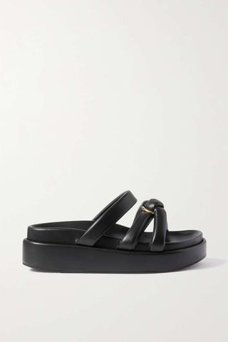 Dries Van Noten + Embellished Leather Platform Sandals